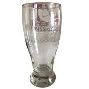 Budweiser Beer Glass Pilsner Vintage‎ Man in Suit Collectible Barware